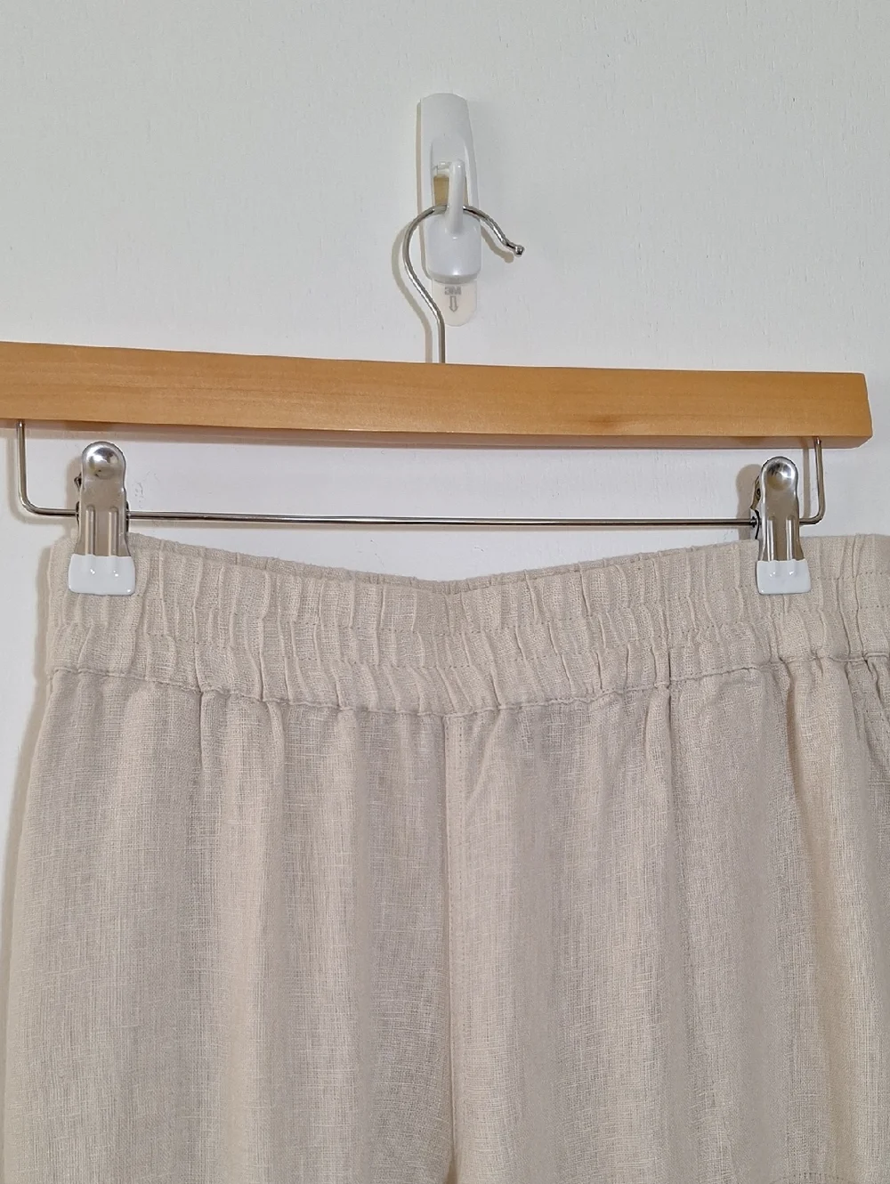 Neutral Wide-Leg Linen Blend Pants/Cropped 26in Inseam Medium - MP - Picture 2 of 7